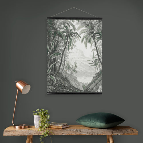 Art for the Home Hangende Poster Linnen - Jungle Landschap Schets - 80x60cm