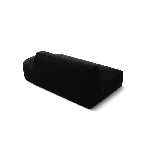 Cosmopolitan Design - Rechte modulaire bank Siena 2-zits, flueel zwart - 93x181x69cm
