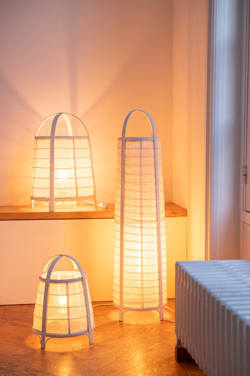 J-Line lamp Rya - katoen/bamboe - wit - small