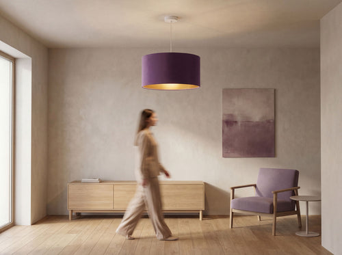bpskoncept hanglamp Melora - velours & paars - Ø40 cm
