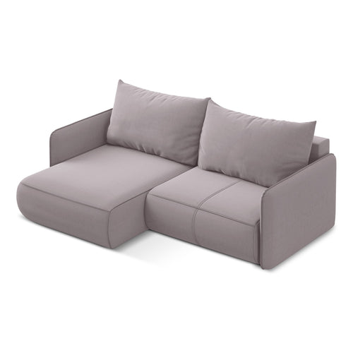 LaMiaSofa hoekbank links Palermo - velours - lavendel - 207x148x86
