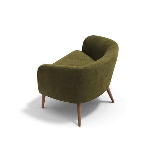 Premium Interiors - Fauteuil MILO - krullend fluweel vintage groen 73.5cm