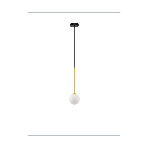 Nova Luce SAVOY Bolvormige hanglamp voor plafond, opaal, satijngoud, matzwart, LED G9 1x5W