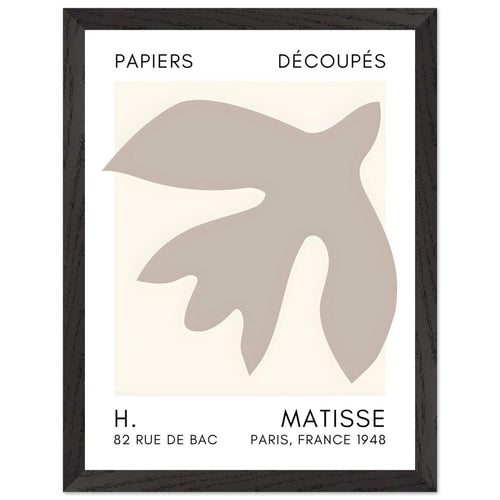 Artfulprints Poster met Lijst Matisse – Floating forms grey   - 30x40 cm - Grijs