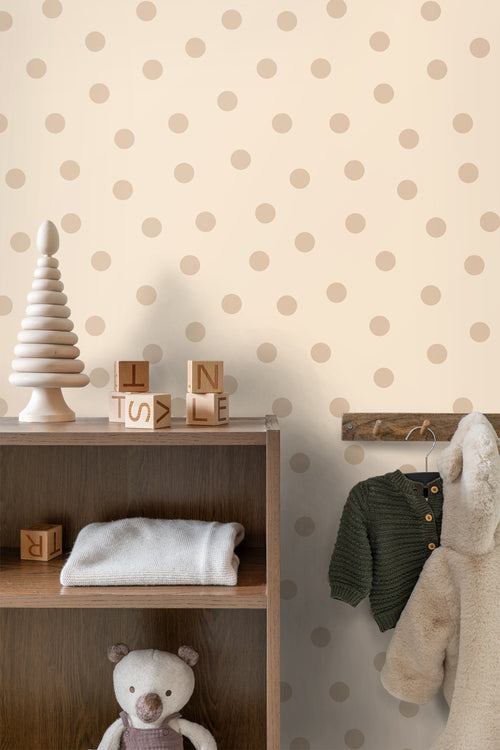ESTAhome behang stippen beige - 53 cm x 10.05 m - 139730