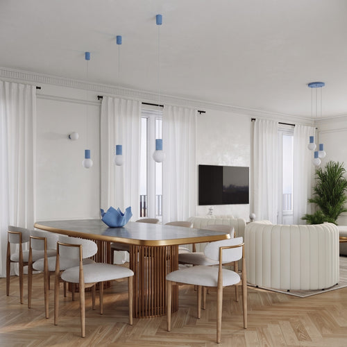 Sollux Lighting Hanglamp HALO 1 lichtblauw - 12x12x120cm
