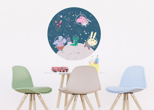Sanders & Sanders zelfklevende behangcirkel Peppa Pig donkerblauw - Ø 70 cm - 601298