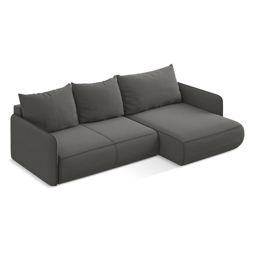 LaMiaSofa hoekbank rechts Palermo - velours - staal - 240x148x86
