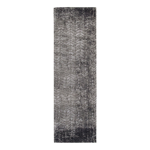 Ecorugs vloerkleed Harlem Contrast - zwart - 80x250cm