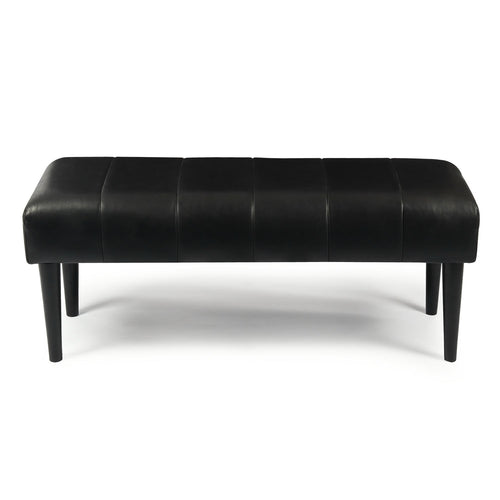 Furnhouse bankje Athea - Zwart - Leer - 50x120x48