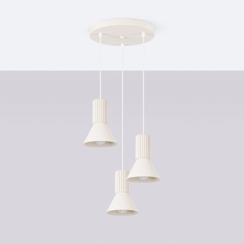 Sollux Lighting Hanglamp ESTRIA 3P beige - 30x30x120cm