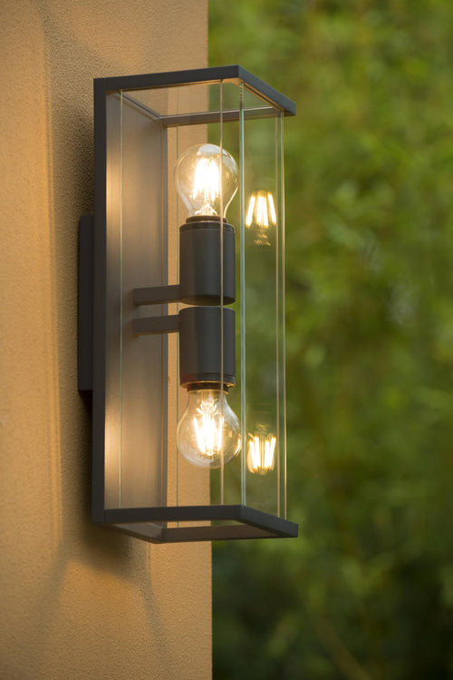 Lucide wandlamp CLAIRE - 2xE27 - Antraciet