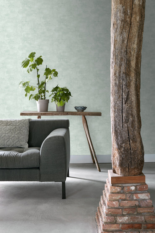 ESTAhome behang betonlook mintgroen - 53 cm x 10.05 m - 138905