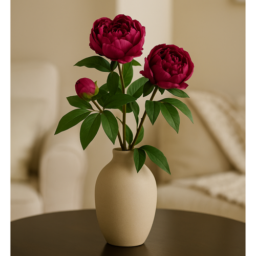 Flourify - Kunstbloem - Pioenroos - 70 cm - Bundel van 4 stuks - vtwonen shop