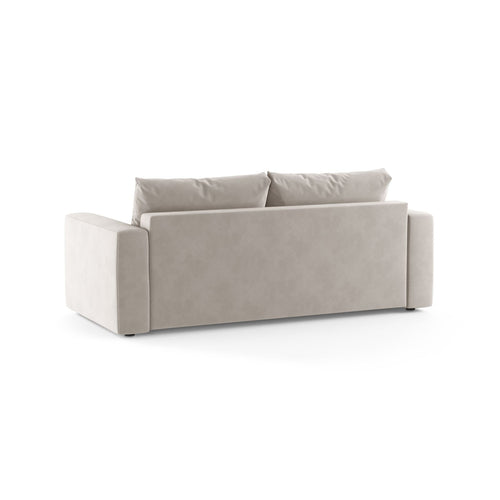 Cosmopolitan Design - Converteerbare bank Grena 3-zits, flueel beige - 100x205x90cm
