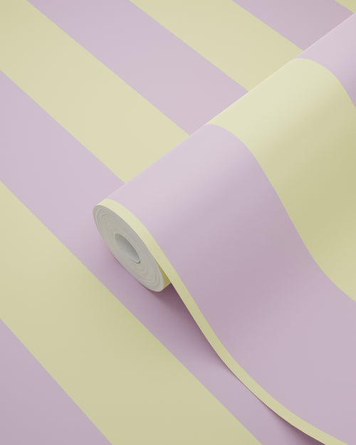 ESTAhome behang strepen pastel geel en lila paars - 53 cm x 10.05 m - 139912 - vtwonen shop