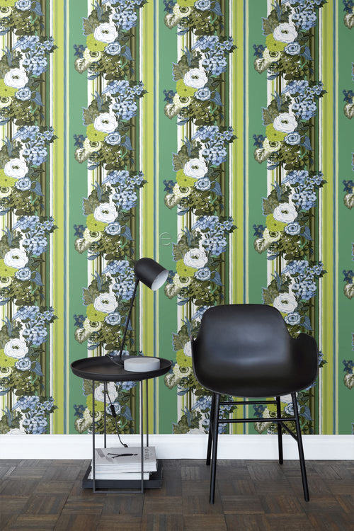 ESTAhome behang vintage bloemen groen en limegroen - 53 cm x 10,05 m - 138118 - vtwonen shop