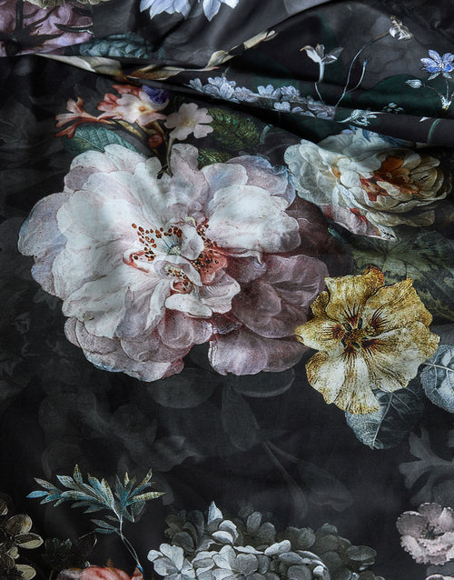 Essenza Fleur Festive dekbedovertrek - Tweepersoons – 200x200/220 cm - Blooming Black