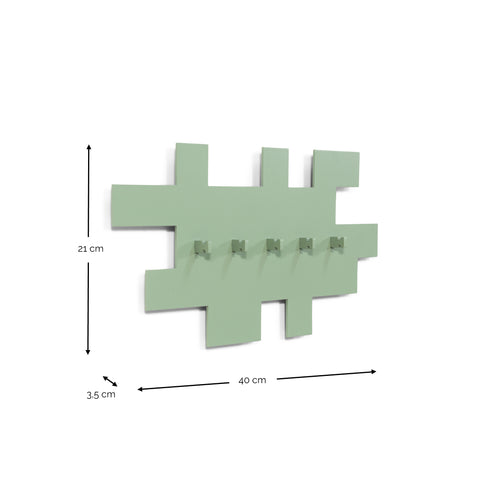 Spinder Design kapstok Tetromino - Dusty Green - 5 haken - vtwonen shop