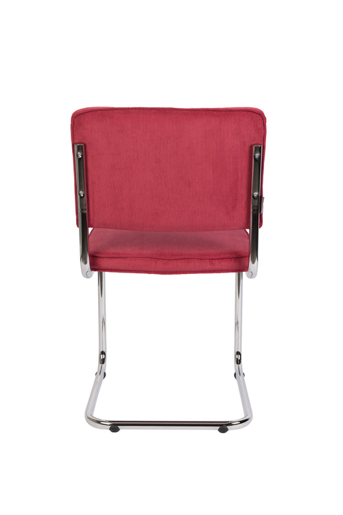 Zuiver Ridge Rib Eetkamerstoelen Rood - Set van 2 - vtwonen shop