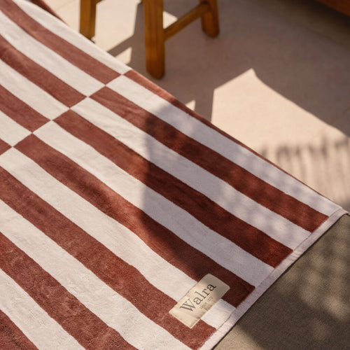 Walra - Strandlaken Salty Square - 100x180 cm - Bruin