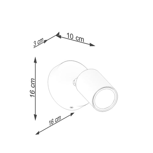 Sollux Lighting Wandlamp VERDO zwart - 16x10x16cm