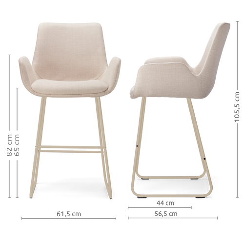 Nolon Nino-Eef barkruk beige - beige onderstel - 65 cm