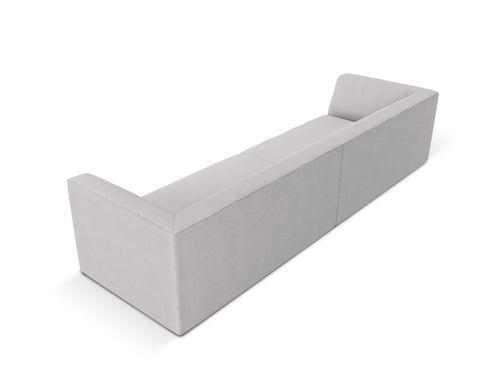 Micadoni Bank Ruby 4-zits, structurele stof, lichtgrijs - 93x302x69cm