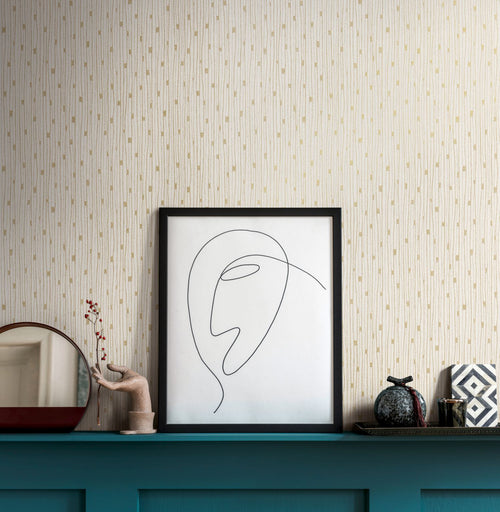 A.S. Création behang terrazzo crème en goud - 53 cm x 10.05 m - AS-388223 - vtwonen shop