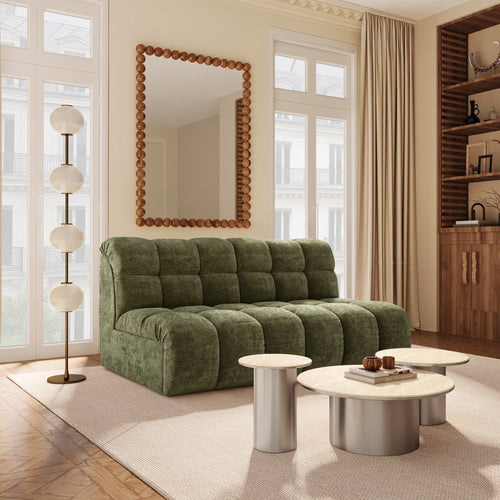 Premium Interiors - Bank SEVEN - gewaafd fluweel vintage groen 162cm