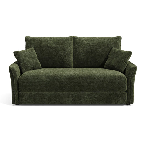 Premium Interiors - Slaapbank CHERY - getextureerd fluweel kaki 176.5cm