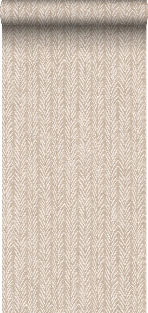 Sanders & Sanders behang zigzag motief beige - 53 cm x 10 m - 640506 - vtwonen shop