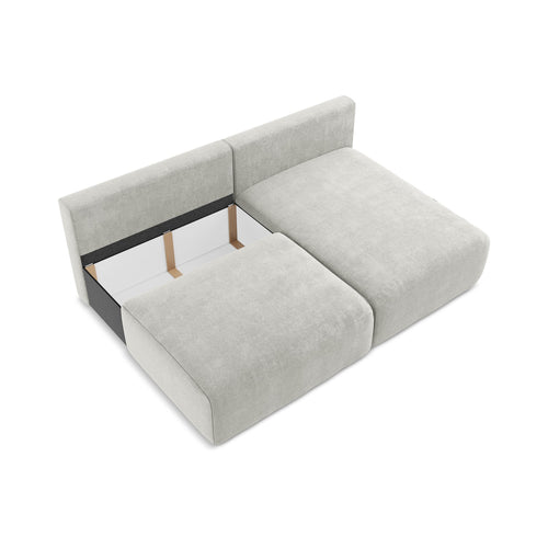LaMiaSofa hoekbank rechts Ostia - chenille stof - lichtgrijs - 210x149x79