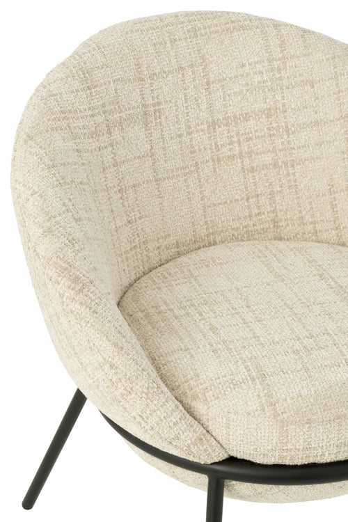 J-Line stoel - ijzer - beige/zwart