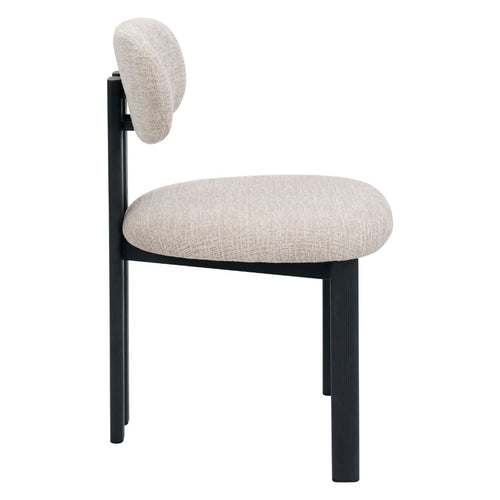 Giga Meubel Eetkamerstoel Noor - Beige/Zwart - 51x53x81cm - Set van 2 - vtwonen shop