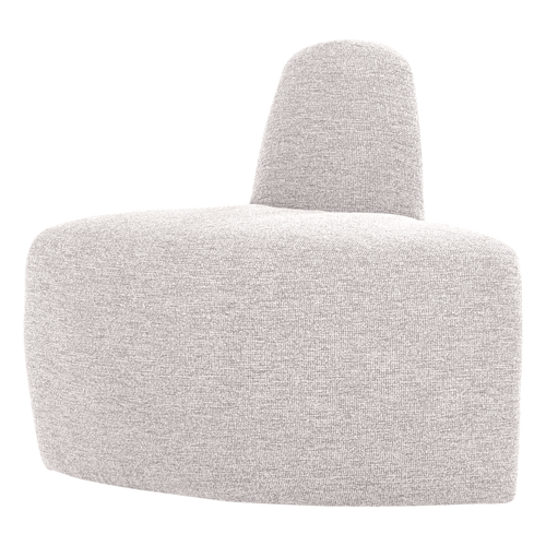 WOOOD eetbank hoek rond rugleuning Mojo Base - Bouclé - Ecru - 83x76x76