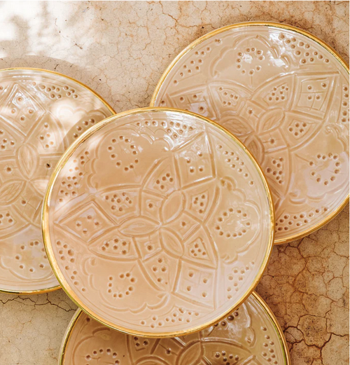 Chabi Chic Bord - Empreinte -zand/goud - keramiek - Ø 20 cm - vtwonen shop
