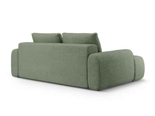 Cosmopolitan Design Slaapbank met opbergdoos Linz 4-zits, structurele stof donker olijfgroen - 100x250x84cm
