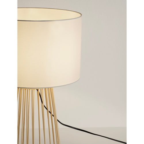 Nova Luce LOIS Tafellamp met ronde kap, naturel, E27 fitting, 1x12W