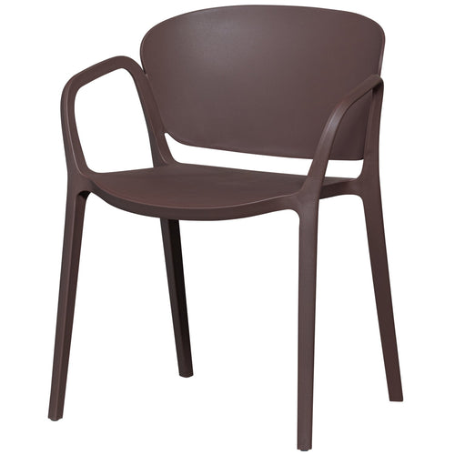 WOOOD tuintafel Luno & tuinstoelen Bent - Polymeer/ Kunstof - Naturel & Paars/ Bruin