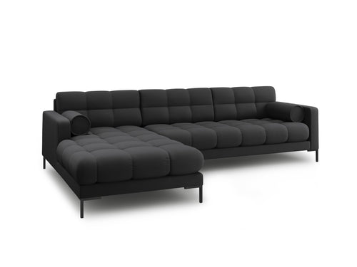 Cosmopolitan Design linker hoekbank Bali 5-zits, structurele stof, donkergrijs - 185x293x75cm