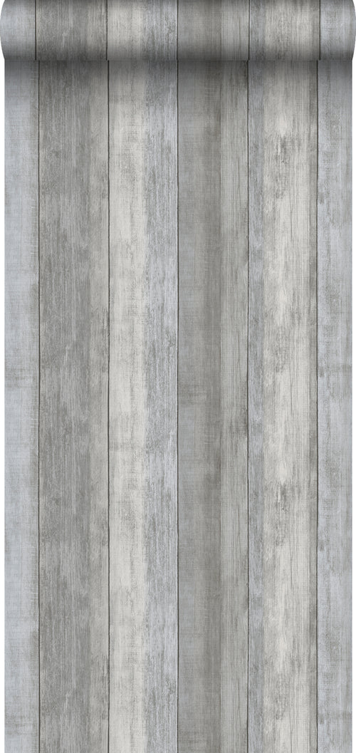 Sanders & Sanders behang houtlook blauw en grijs - 53 cm x 10 m - 640054