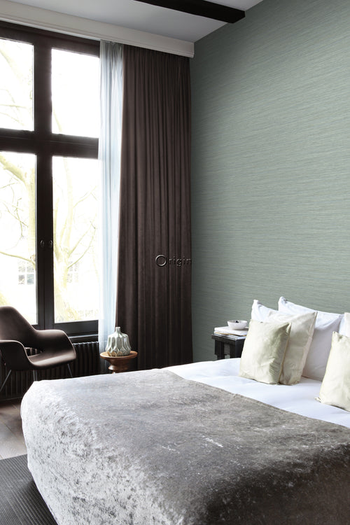 Origin Wallcoverings behang geweven structuur celadon groen - 0,53 x 10,05 m - 347654 - vtwonen shop