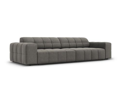 Cosmopolitan Design Bank Chicago 4-zits, flueel lichtgrijs - 102x252x78cm