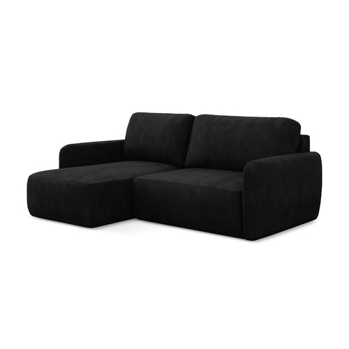 LaMiaSofa hoekbank links Corle - chenille stof - zwart - 207x148x86