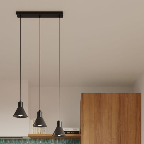 Sollux Lighting Hanglamp TALEJA 3 zwart [E27] - 45x14x120cm
