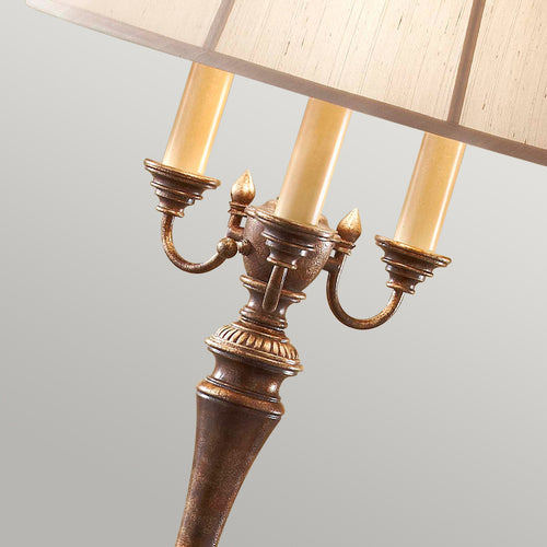 Elstead Gibson - 4 Lichts Vloerlamp Antiek Bruin, E27
