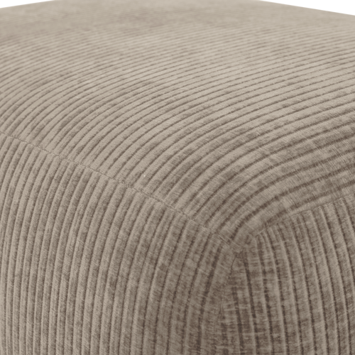 WOOOD poef Mojo Base - Ribstof - Donkerzand - 45x84x64