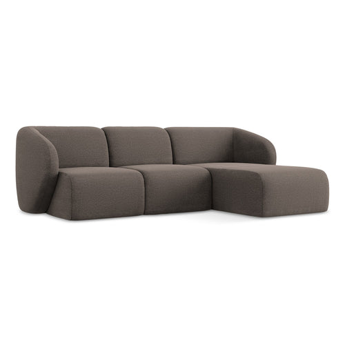 LaMiaSofa hoekbank rechts Cervo - bouclé - chocolade - 248x166x100