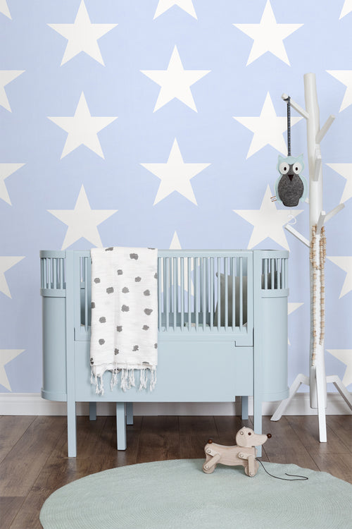 ESTAhome behang sterren babyblauw - 53 cm x 10.05 m - 136453